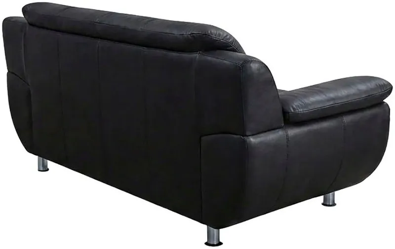 TRENDMANUFAKTUR 3-Sitzer Rondo 207 cm, 3-Sitzer, komfortabel, Federkern optional, Chromfüße, wahlweise mit Federkern, pflegeleichte Bezügen, Unser Dauertiefpreis, Schwarz, – Produktbild 6 von 8