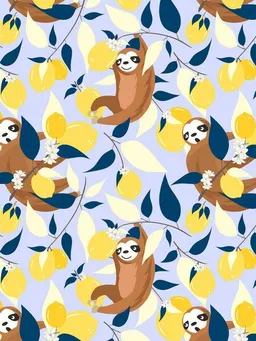 Photocircle Photocircle Poster / Leinwandbild - Sloth & Lemons Hangout – Produktbild 1 von 1