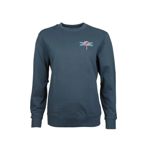 FÄDD FÄDD Damen Sweatshirt Pullover aus Bio-Baumwolle "DRACHENFLIEGE PÄP", Tannenblau (blau), – Produktbild 1 von 4