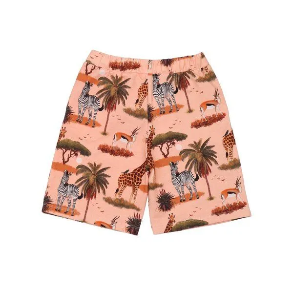 Walkiddy Kinder Shorts GOTS zertifiziert Bio-Baumwolle, Orange, Savannen-Muster, Walkiddy, Orange, – Produktbild 2 von 3