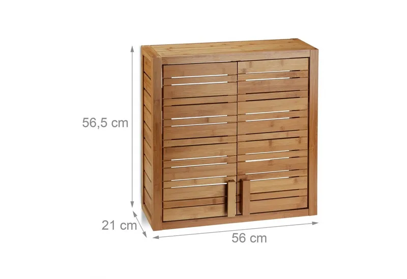 RELAXDAYS RELAXDAYS Hängeschrank Wandschrank Bambus (1-St), Braun, – Produktbild 4 von 5