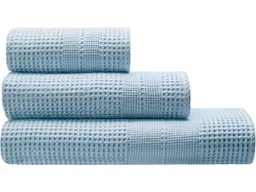 Cotonea Cotonea Waffelpikee Handtuch, 50 x 100 cm, Bio-Baumwolle, hellblau – Produktbild 1 von 1