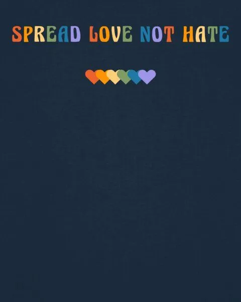 watapparel watapparel T-Shirt Unisex Spread Love not Hate, French navy, – Produktbild 3 von 3