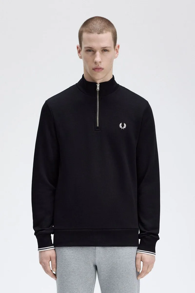 Fred Perry Fred Perry Half Zip Pullover Schwarz - Größe XL, Schwarz, – Produktbild 1 von 5