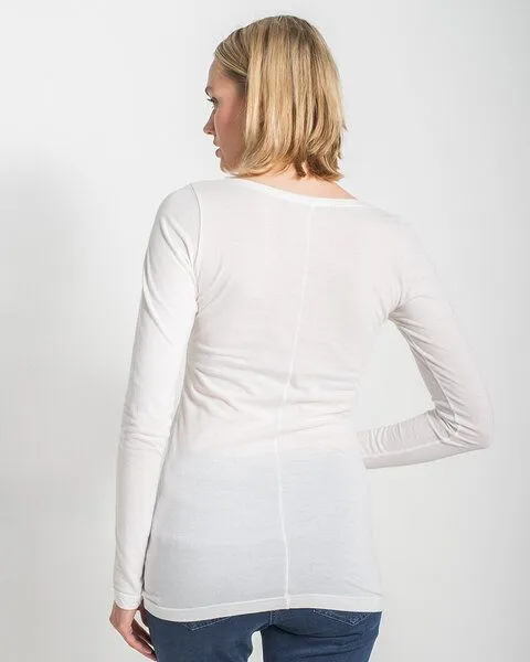 Alma & Lovis Alma & Lovis Langarmshirt aus 100% Bio-Baumwoll-Jersey (kbA) | Pure Shirt, Weiss, – Produktbild 4 von 4