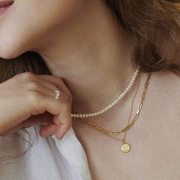Paeoni Colors Paeoni Colors Smiley-Halskette aus 18k Gold Vermeil, 925 Sterling Silber – Produktbild 2 von 4