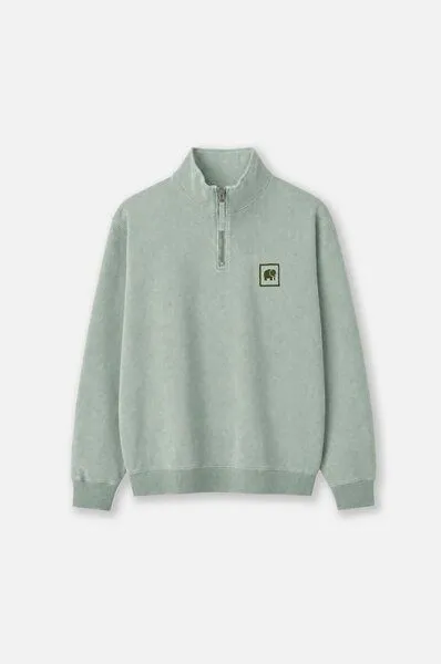 Trendsplant Trendsplant Sauce Pigment Quarter Zip Sweatshirt Silver Green, Grün, – Produktbild 2 von 4