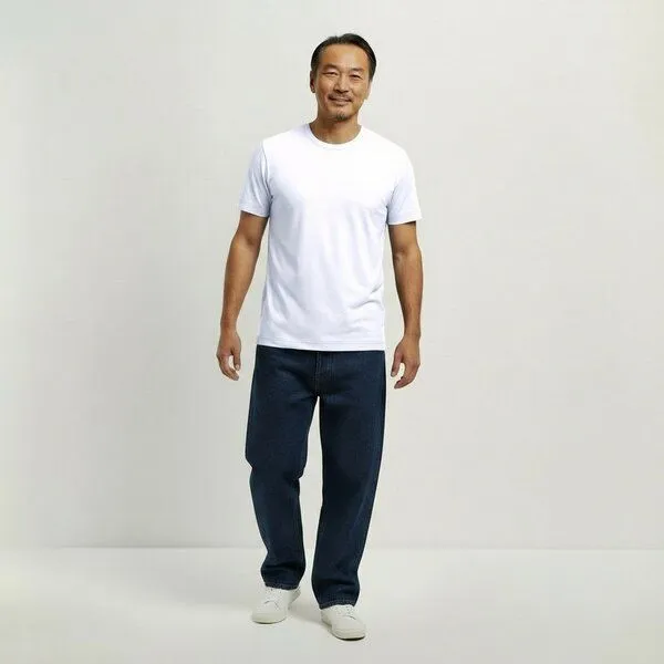 YTWOO YTWOO Basic Herren T-Shirt aus gekämmter Bio-Baumwolle, Weiß, – Produktbild 1 von 4