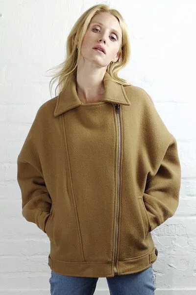Wunderwerk Wunderwerk Oversize biker jacket, 835 camel brown (braun), – Produktbild 3 von 4