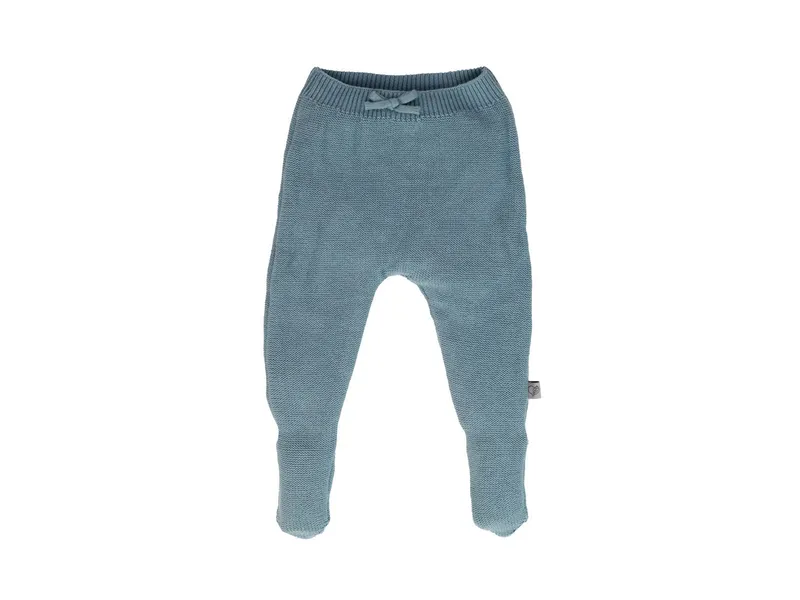 HANS NATUR Baby Hose mit Füßchen Bio-Baumwolle Strick blau Gr.50/56, Blau, – Produktbild 1 von 2