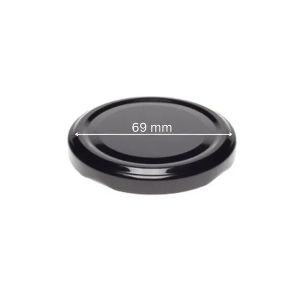 mikken mikken 25 Ersatzdeckel TO66 Ø 6,9 cm für Marmeladen- & Einmachgläser, Schwarz, – Produktbild 2 von 3