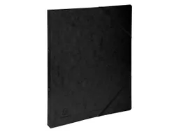Exacompta 10 Exacompta Ringbücher, Colorspan-Karton, 355 g/m², DIN A4, Gummizug, 2 Ringe, schwarz – Produktbild 1 von 1
