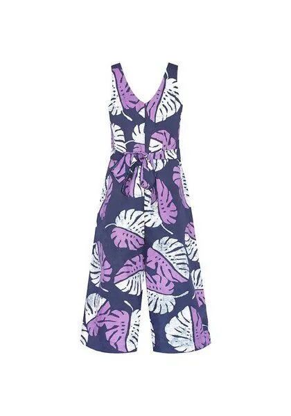Global Mamas Global Mamas Bio Jumpsuit - Pathways, Monstera purple (lila), – Produktbild 1 von 3