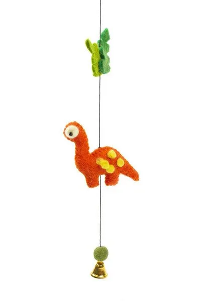 short'n'pietz short'n'pietz Langes Mobile mit bunten Dinosauriern, handgefilzt – Produktbild 3 von 4
