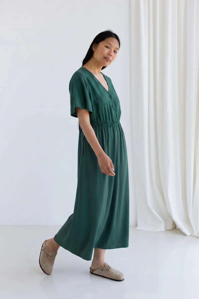 TWOTHIRDS TWOTHIRDS Damen vegan Kleid Balandra Gartengrün, Grün, – Produktbild 1 von 2