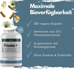 Prosta+ Kapseln mit Sägepalmen-, Kürbiskernextrakt & Zink Kapseln, 101 g – Produktbild 1 von 1
