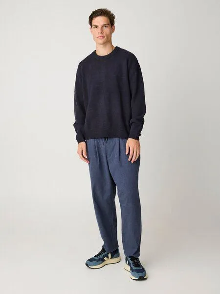 KnowledgeCotton Apparel KnowledgeCotton Apparel Strickpullover aus Soufflé-Garn aus recyeltem Polyester, Blau-night-sky, – Produktbild 1 von 4