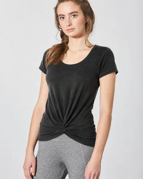 HempAge HempAge Damen Yoga T-Shirt Hanf/Bio-Baumwolle, Black, – Produktbild 1 von 4