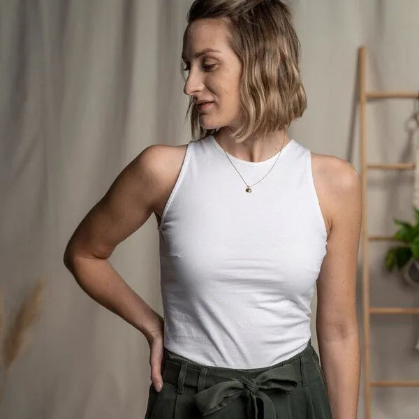 Vresh Clothing Vresh Clothing Viona - Crop Top aus Biobaumwolle, Weiss, – Produktbild 1 von 4