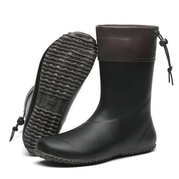 SAGUARO SAGUARO Gummistiefel Barfußschuhe vegan Winter Regen Stiefel Naturkautschuk gefüttert, Schwarz 2.0, – Produktbild 1 von 4