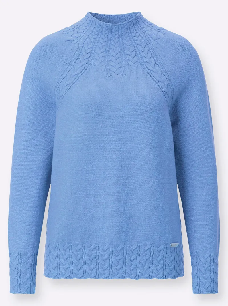 Witt Stehkragenpullover himmelblau, Himmelblau, – Produktbild 1 von 2