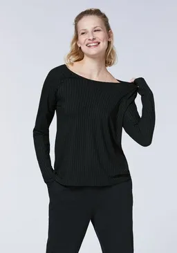 Detto Fatto Detto Fatto Fein geripptes Longsleeve aus Viskose-Elasthanmix – Produktbild 1 von 1