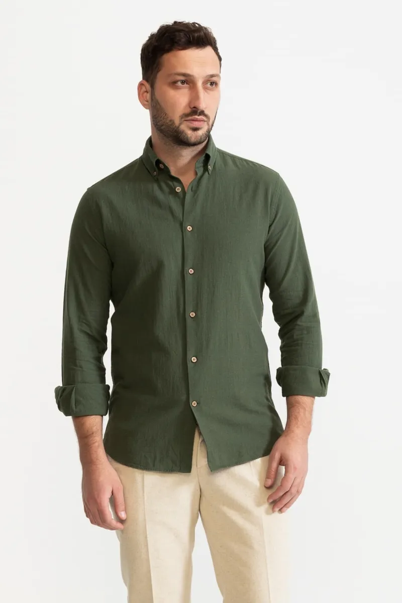 De IONESCU De IONESCU Herren vegan Shirt Godeanu, Grün, – Produktbild 2 von 2
