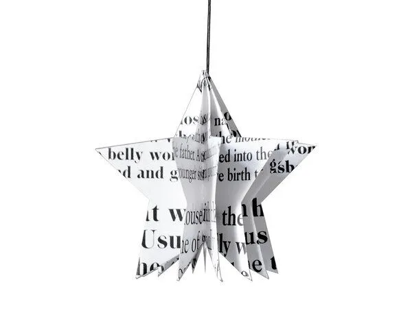 renna deluxe renna deluxe Stern Anhänger aus Papier Baumschmuck, Weiß, – Produktbild 2 von 4
