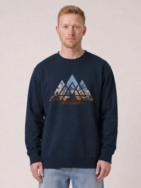 watapparel watapparel Sweatshirt Unisex Geometric Landscape, French navy, – Produktbild 2 von 2