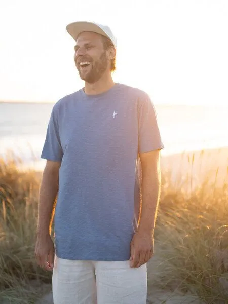 FUXBAU FUXBAU Männer fux Azul T-Shirt - blau meliert, Blau, – Produktbild 4 von 4
