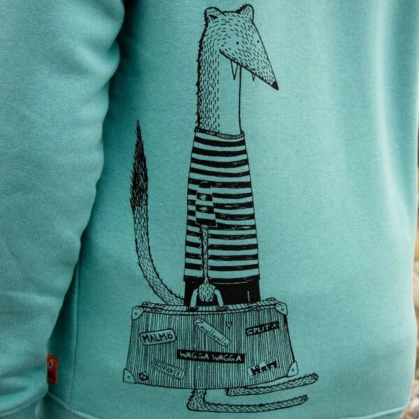 Cmig Cmig Kinder Hoodie Reisewiesel in teal monstera, Teal monstera, – Produktbild 2 von 4