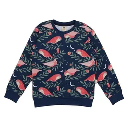 Walkiddy Walkiddy Kinder Sweatshirt GOTS zertifiziert – 95% Bio-Baumwolle, Dunkelblau mit Vogelmotiv, weich & bequem – Produktbild 1 von 1