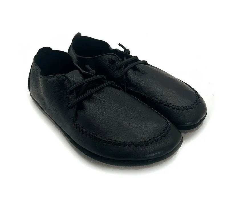 Pololo Pololo Barfuß Slipper Manolo, Barfußschuh aus IVN zertifiziertem und pflanzlich gegerbtem Naturleder, Schwarz, – Produktbild 1 von 5