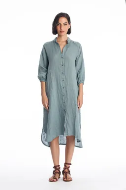 RAVENS VIEW IBIZA RAVENS VIEW IBIZA Damen vegan Hemdkleid Mei Chinois Grün – Produktbild 1 von 1