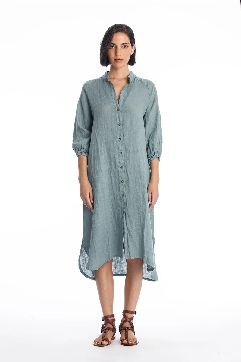 RAVENS VIEW IBIZA RAVENS VIEW IBIZA Damen vegan Hemdkleid Mei Chinois Grün, Grün, – Produktbild 1 von 1