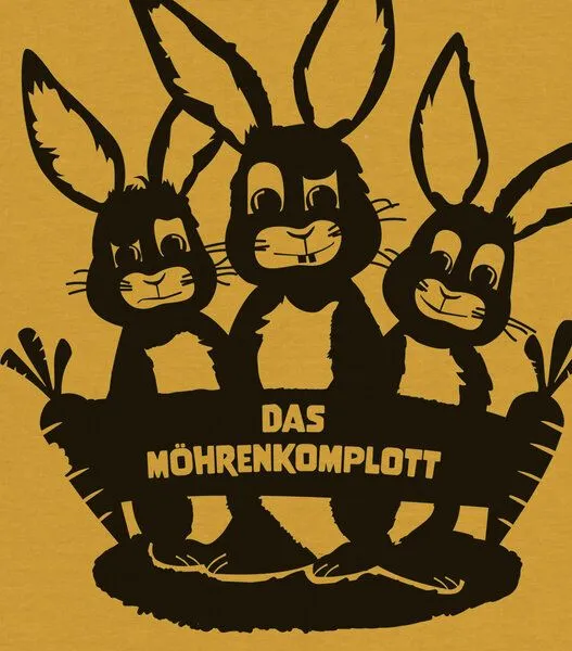 päfjes päfjes Das Hasen Möhrenkomplott - Fair Wear Männer/Unisex T-Shirt, Gelb, – Produktbild 4 von 4