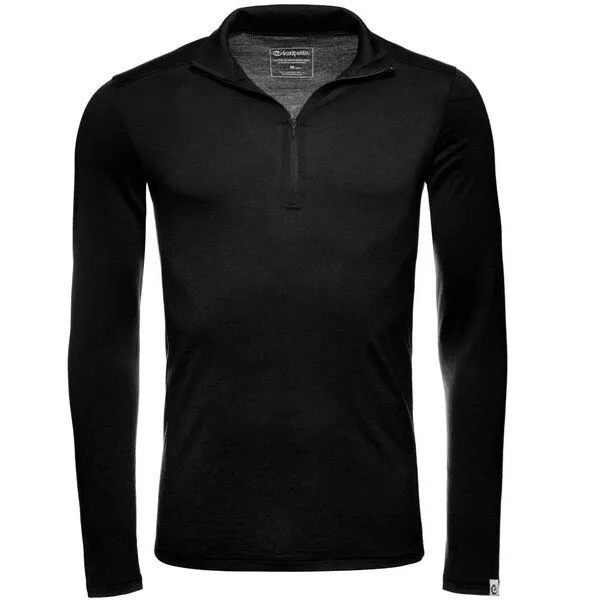 Kaipara - Merino Sportswear Kaipara - Merino Sportswear Merino Zip-Neck Slimfit 150 Herren, Schwarz, – Produktbild 1 von 2