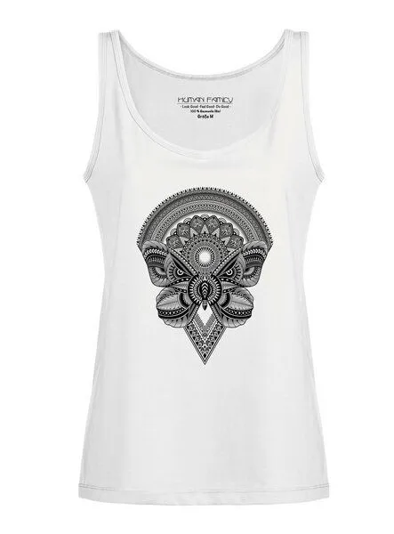 Human Family Human Family Weitfließendes Damen Tanktop "Flow Butterfly" in weiß – Produktbild 1 von 2