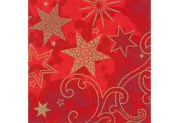 ti-flair Papierserviette, Servietten Papier 33x33cm 3-lagig mit goldenen Sternmotiv 20 Stück – Produktbild 1 von 1