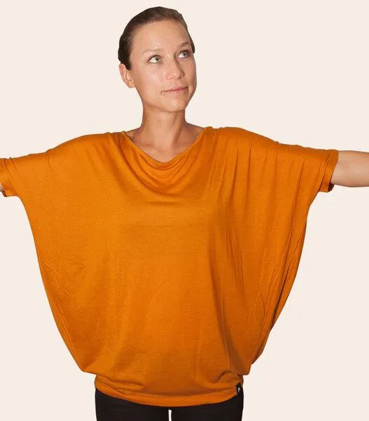 päfjes päfjes Basic - Fair gehandeltes, kurzarm Frauen Flow T-Shirt aus Modal, Orange, – Produktbild 2 von 3