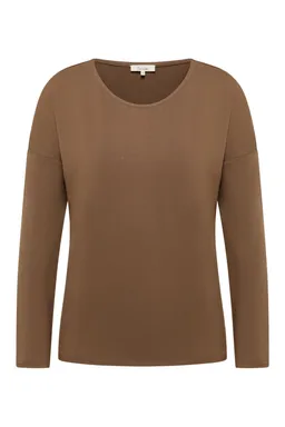 Tranquillo Basic-Shirt Felicee aus Viskose - taupe / L – Produktbild 1 von 1