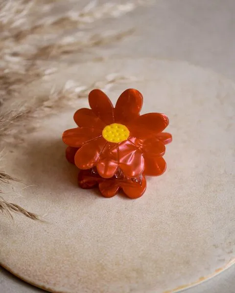 lille mus lille mus Haarklammer 'Blume', Rot, – Produktbild 1 von 4