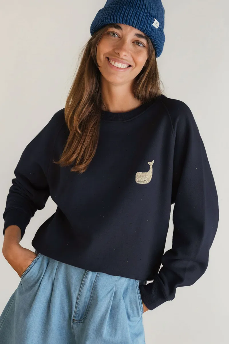 TWOTHIRDS TWOTHIRDS Damen vegan Sweatshirt Leskov Navy, Extra dunkelblau, – Produktbild 1 von 2