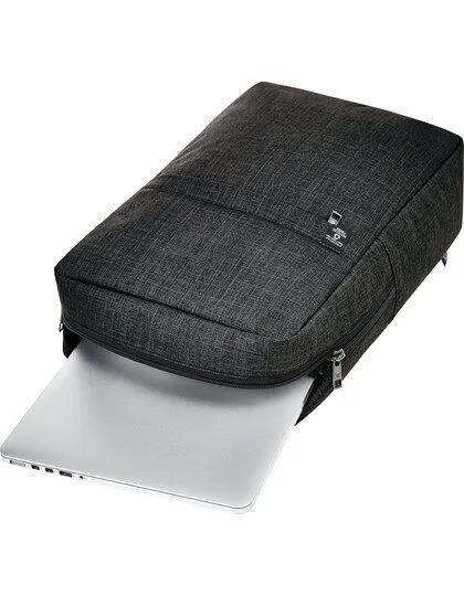 Halfar Recycelter Laptop-Rucksack von Halfar, Schwarz - sprinkle, – Produktbild 3 von 3