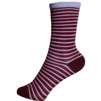 Leela Cotton Leela Cotton Kids Socken Bio Baumwolle Elasthan, Flieder-bordeaux geringelt, – Produktbild 1 von 1