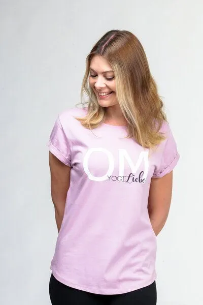YogiLiebe YogiLiebe Yoga OM Shirt kurzarm - Bio-Baumwolle, Grau, – Produktbild 3 von 4