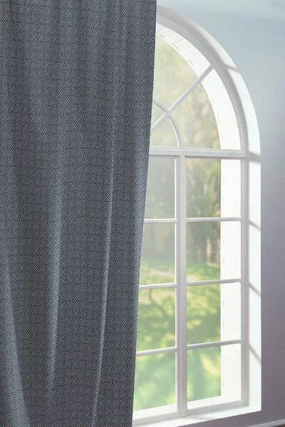 Nature by Adam Nature by Adam Vorhang aus 100% Bio-Baumwolle - Made in Germany - Graphic Ventus light, Dunkelblau, – Produktbild 4 von 7