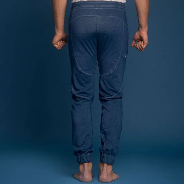 nice to meet me nice to meet me Urban Pant Unisex aus recyceltem Polyester mit Biobaumwolle, Denim melange, – Produktbild 2 von 4