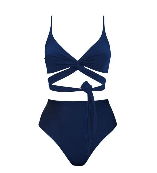 Anekdot Anekdot Bikini Set Lin Top + Skyline High Slip, Navy (blue), – Produktbild 1 von 2