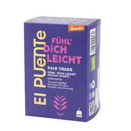 El Puente El Puente Fühl' dich leicht - Demeter Bio-Kräutertee-Beutel | Fair Trade | Bio-zertifiziert | Vegan | Glutenfrei – Produktbild 1 von 1